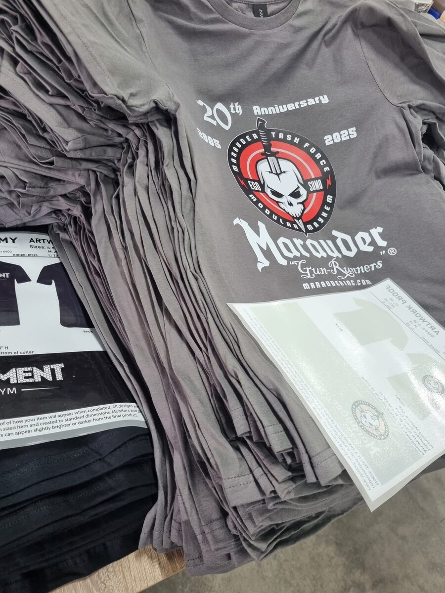 Custom gray anniversary T-shirts printed for an event